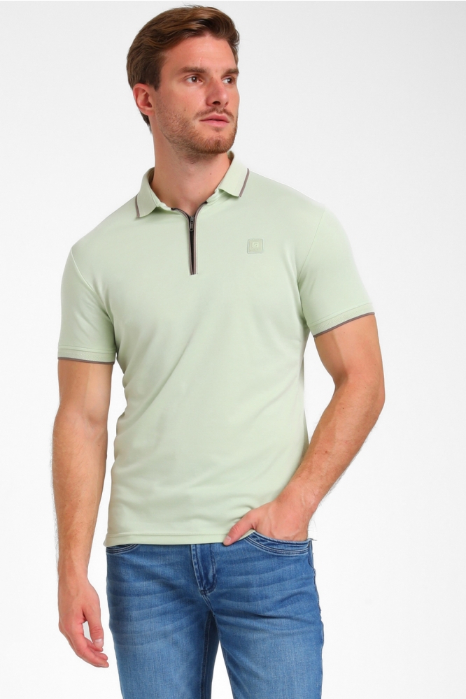 PREMIUM ZIPPER POLO 235920 MINT GREEN